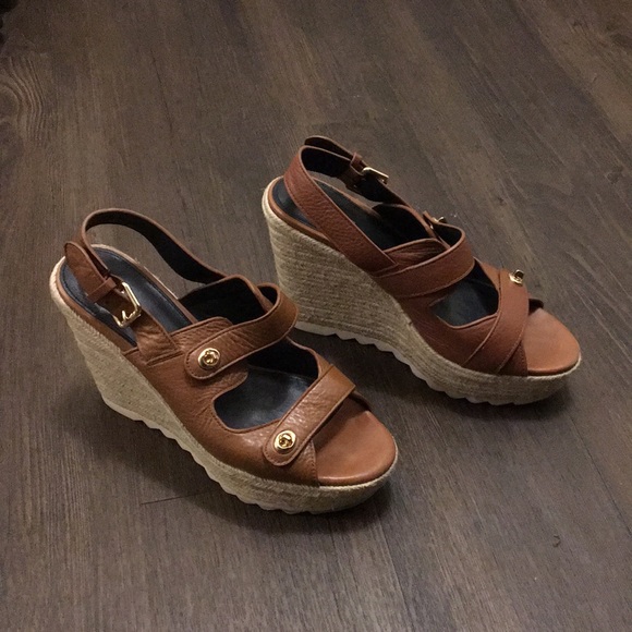 Coach Womens High Espadrille Wedge brown Sandal - Picture 4 of 9